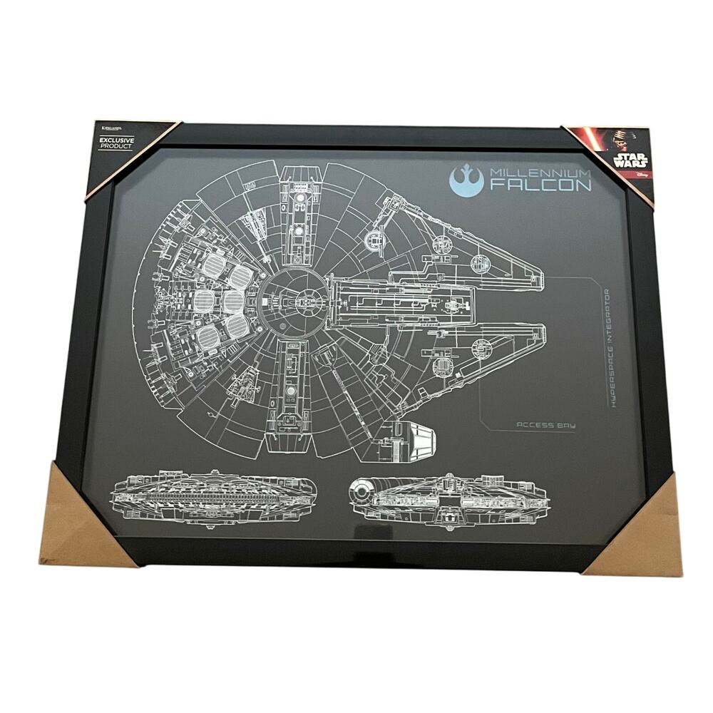 Nwt Star Wars Disney Millennium Falcon Artissimo Silver Black Wall Picture
